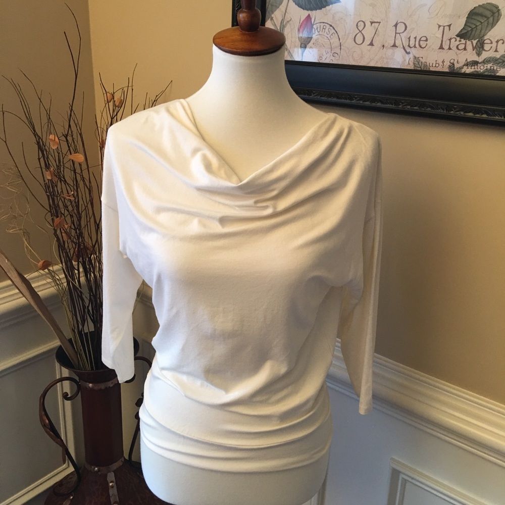 The Limited Cowl Neck Open Lace Back Top XS